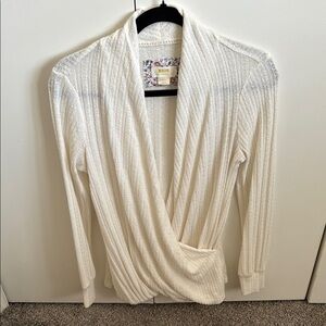 Faux wrap sweater from Anthropologie